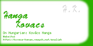 hanga kovacs business card